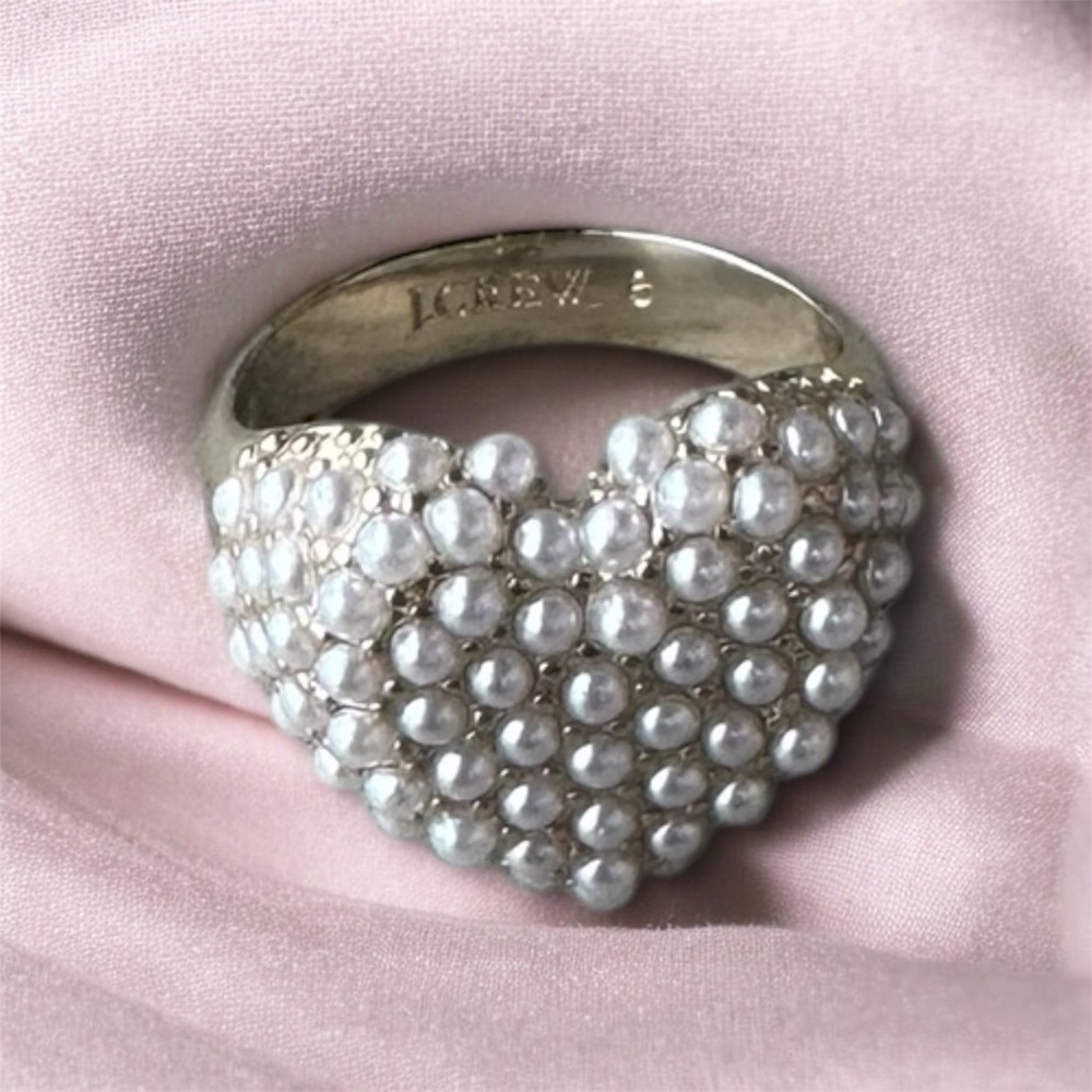 J. Crew White Pearl Cluster Ring